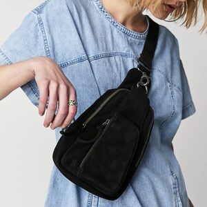 Free People Hudson Sling Bag Crossbody Suede